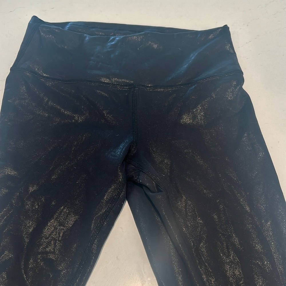 Lululemon wunder pant black shine worn 5x